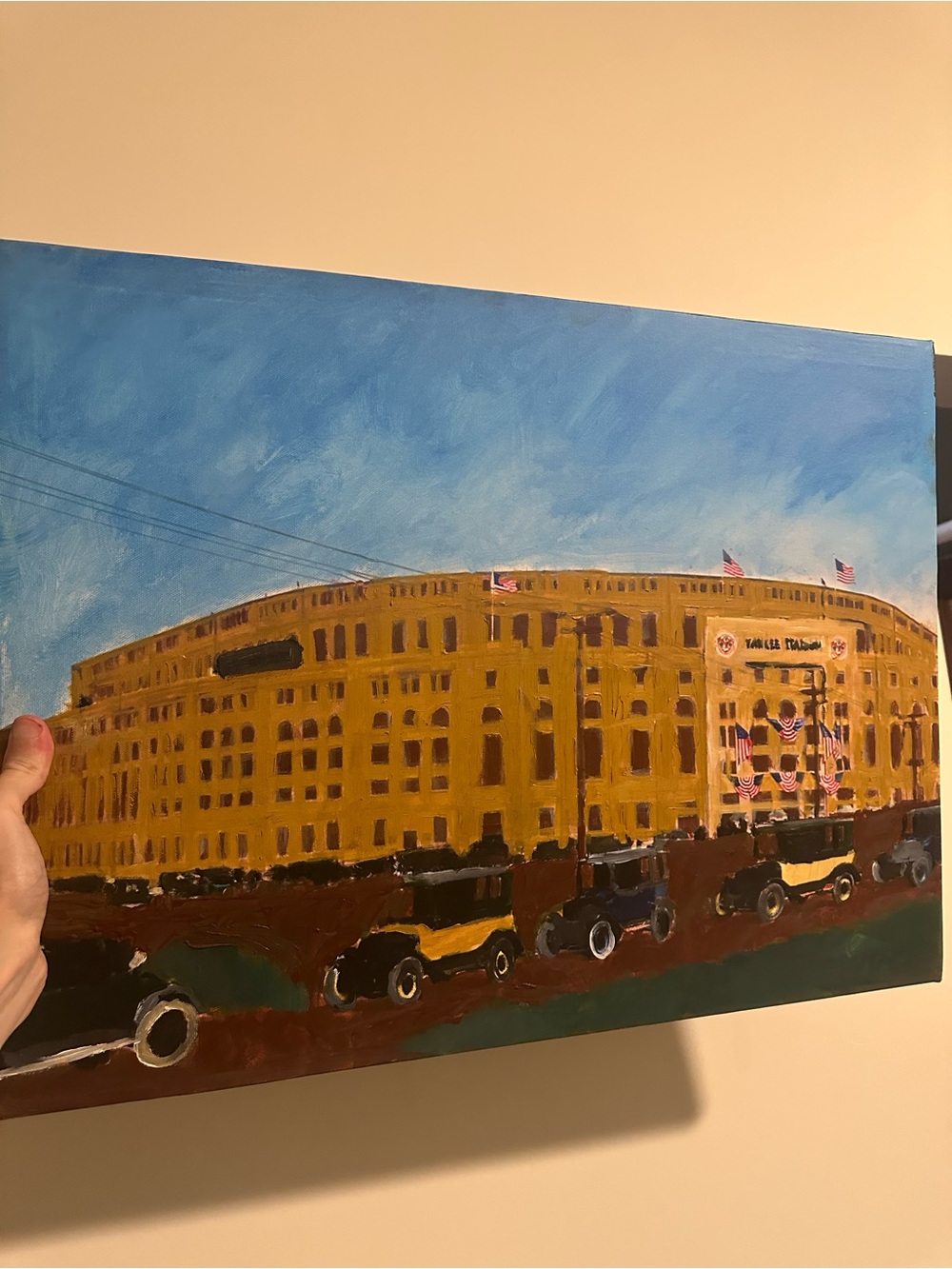 Vintage Yankee Stadium Wall Art Painting 24x18 1/1 original art